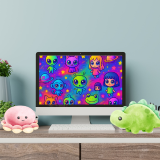 Chibi Galaxy Dreams – Digital Wallpaper ✨🌌
